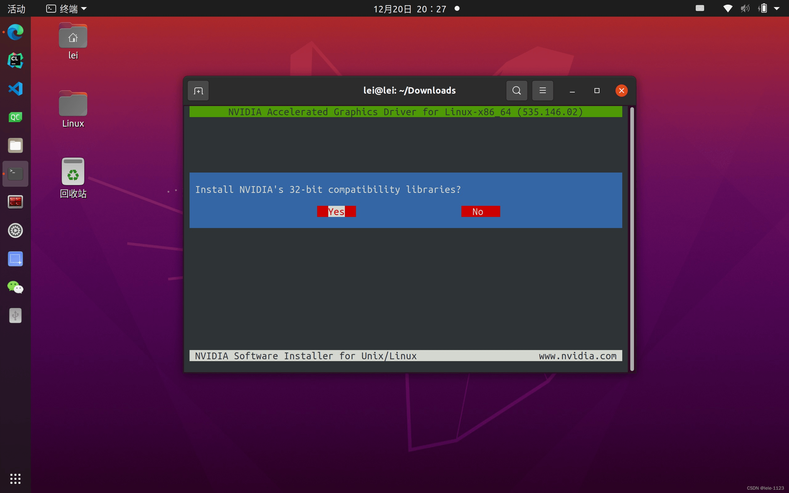 Save 32-bit and DKMS options