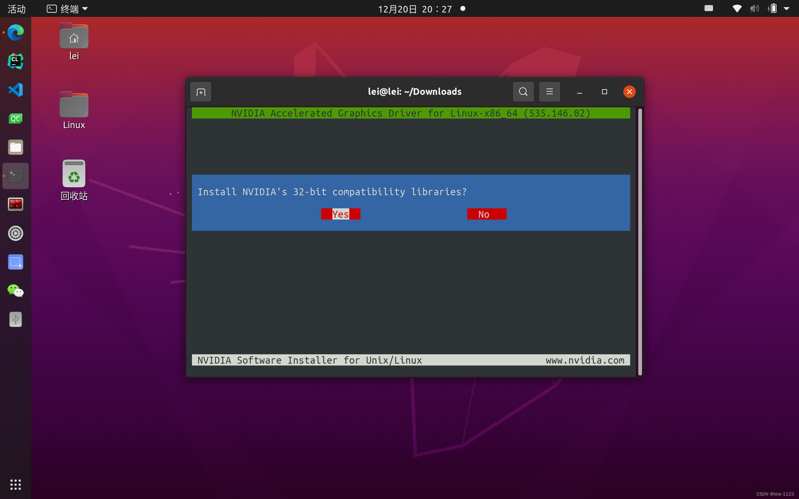 Save 32-bit and DKMS options