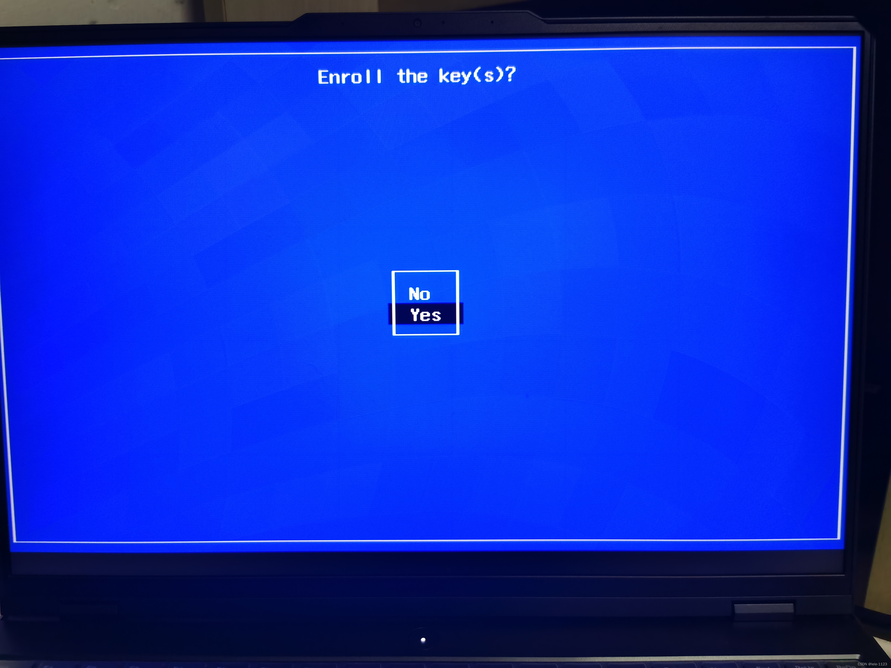 Enroll the key - Yes